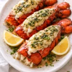 Delicious broiled lobster tails ready to serve