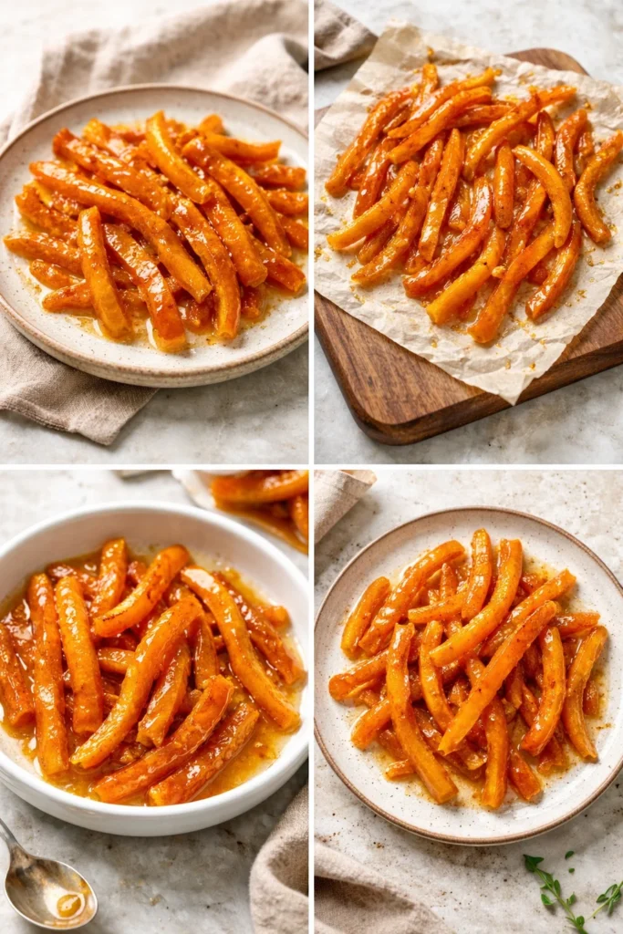 Homemade candied orange peels with honey on a plate