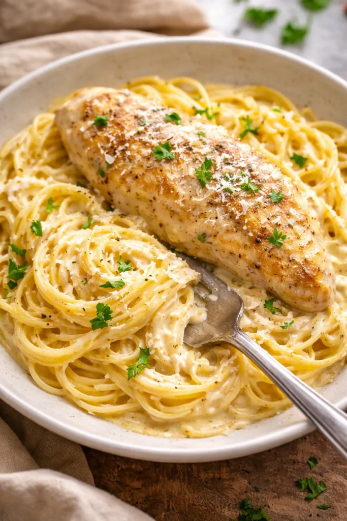 Crock Pot Angel Chicken served with rice and green beans