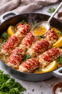 Delicious garlic butter poached lobster tails on a plate