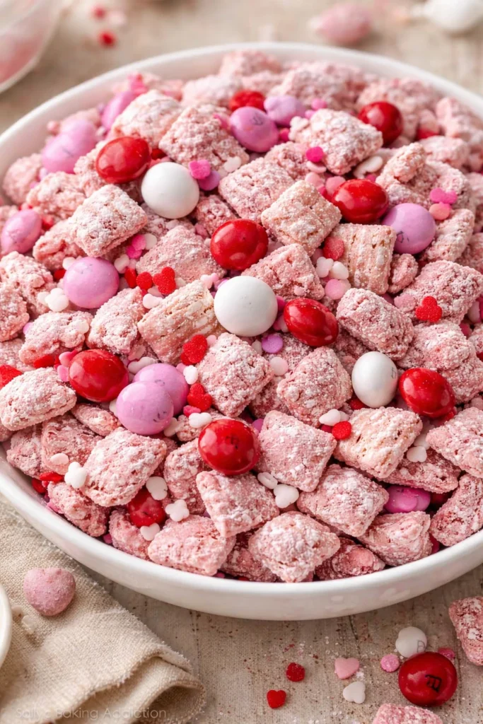 Delicious Muddy Buddies snack mix with chocolate and peanut butter.