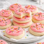 Delicious soft frosted sugar cookies decorated with colorful icing