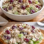 Delicious bowl of Best Ever Chicken Salad with fresh ingredients