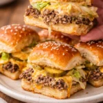Big Mac sliders on a platter, featuring juicy beef and signature sauce.