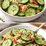 California Roll Cucumber Salad with fresh ingredients and sushi-inspired flavors