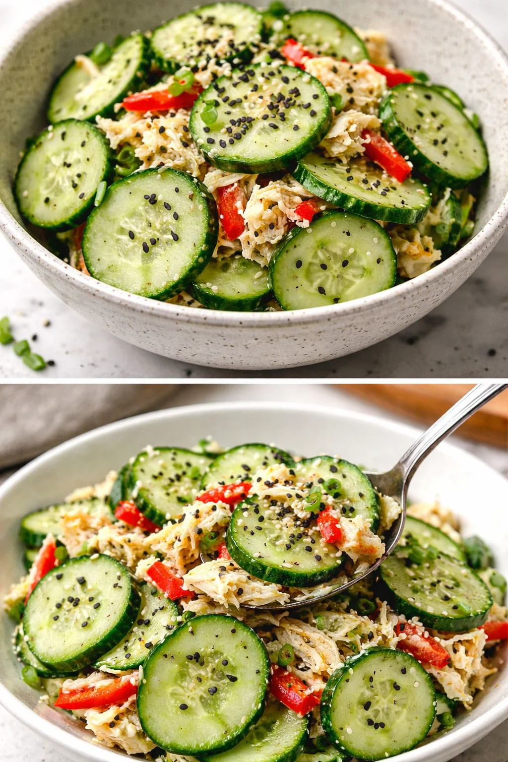 California Roll Cucumber Salad with fresh ingredients and sushi-inspired flavors