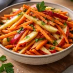 Fresh Carrot Apple Salad with crunchy carrots and sweet apples