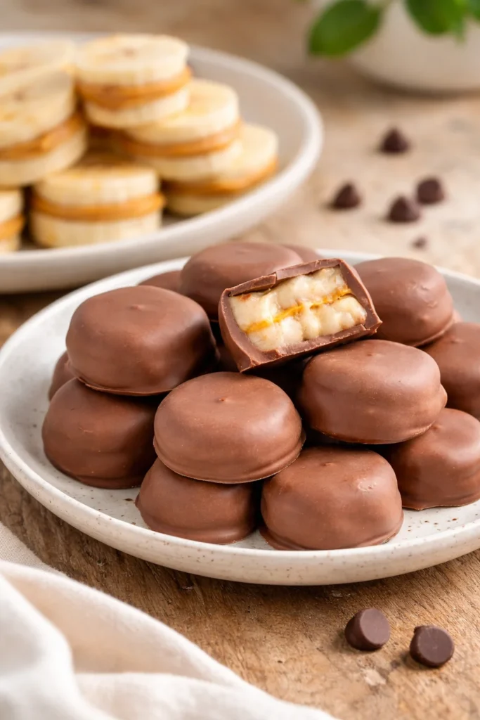 Chocolate Banana Peanut Butter Bites healthy snack