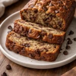 Delicious chocolate chip banana bread fresh out of the oven