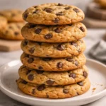 A plate of freshly baked chocolate chip cookies