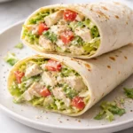 Chopped Chicken Caesar Salad Wrap with fresh ingredients and creamy dressing