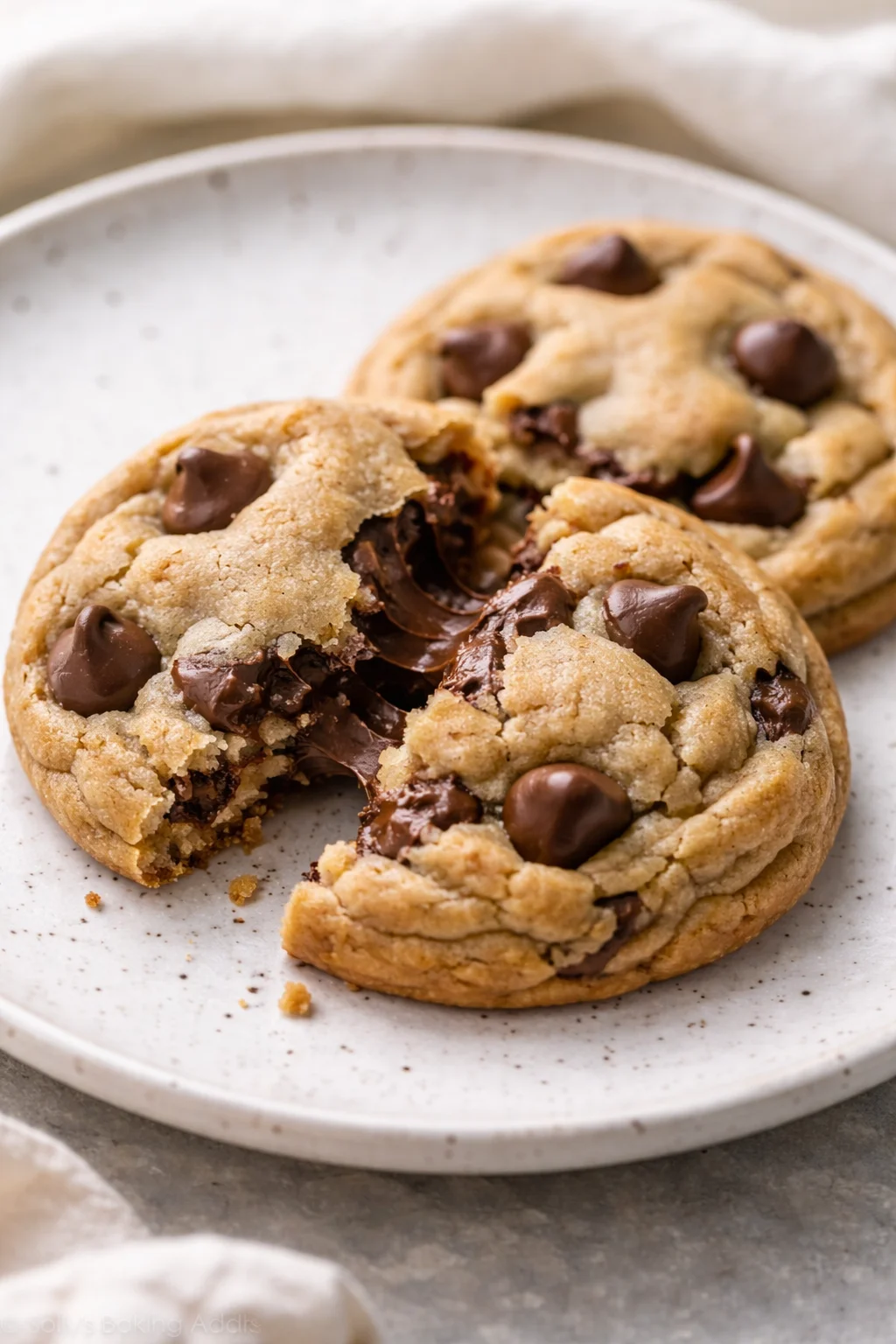 Freshly baked Crumbl chocolate chip cookies with gooey chocolate chips