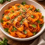Viral TikTok carrot salad with fresh ingredients and vibrant colors