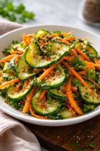 Fresh Cucumber Carrot Salad with vibrant vegetables served in a bowl