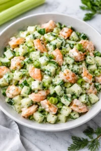 Delicious Cucumber Shrimp Salad featuring fresh shrimp and crunchy cucumbers