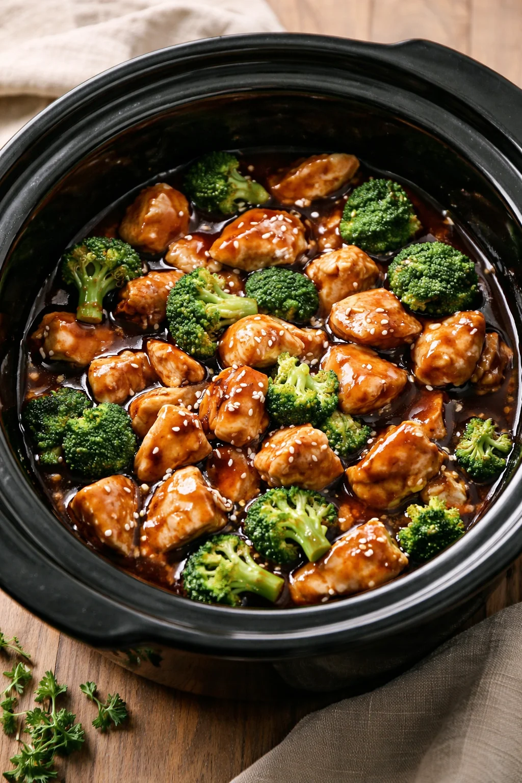 Delicious Dump and Go Crockpot Teriyaki Chicken in a bowl