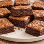 Delicious easy brownie recipe made from scratch with rich chocolate flavor