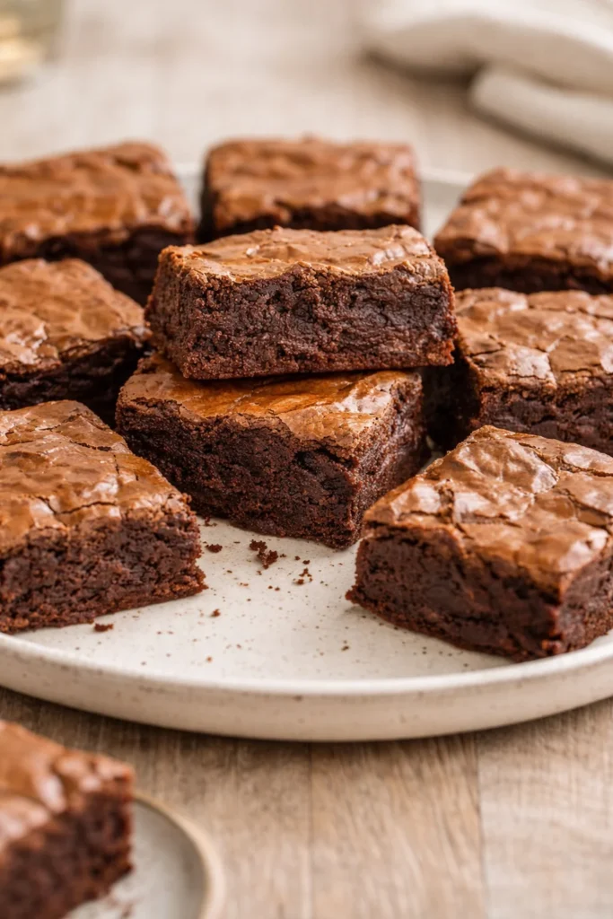 Delicious easy brownie recipe made from scratch with rich chocolate flavor