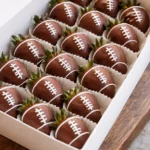 Handcrafted Football Chocolate Strawberries for game day treats