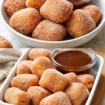 Delicious and healthy air fryer churro bites served for dessert.