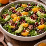 Delicious Mandarin Orange Salad with fresh greens and citrus dressing