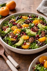 Delicious Mandarin Orange Salad with fresh greens and citrus dressing