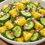 Delicious Pineapple Cucumber Salad with fresh ingredients in a bowl