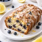 Sourdough blueberry lemon quick bread fresh out of the oven