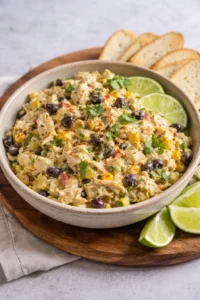 Delicious Southwest Chicken Salad with grilled chicken, avocado, and toppings