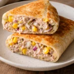Delicious Tuna Melt Wrap with melted cheese and fresh ingredients