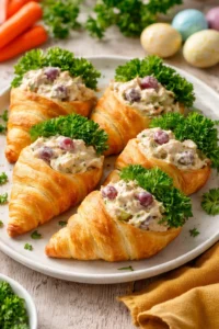Classic Easter Chicken Salad served in crescent rolls for a festive meal
