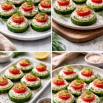 Cucumber Cottage Cheese Bites arranged on a platter for a healthy snack option