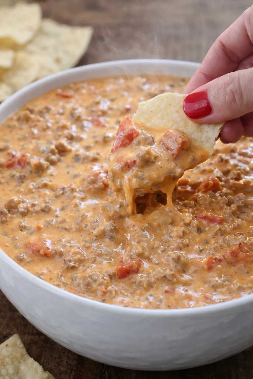 Easy Rotel Dip recipe featuring cheese, tomatoes, and spices