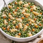 Kale Caesar Pasta Salad with fresh ingredients and dressing.
