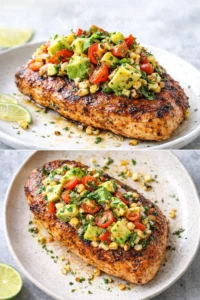 Lime chicken served at a festive party table with vibrant decorations