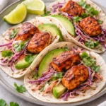 Delicious homemade salmon tacos topped with fresh ingredients and zesty sauces