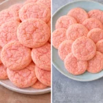 Soft strawberry cake mix cookies freshly baked and ready to enjoy.