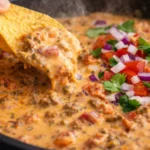 Velveeta Rotel Sausage Dip in a bowl with tortilla chips