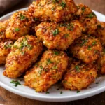 Delicious air fryer chicken bites served on a plate.