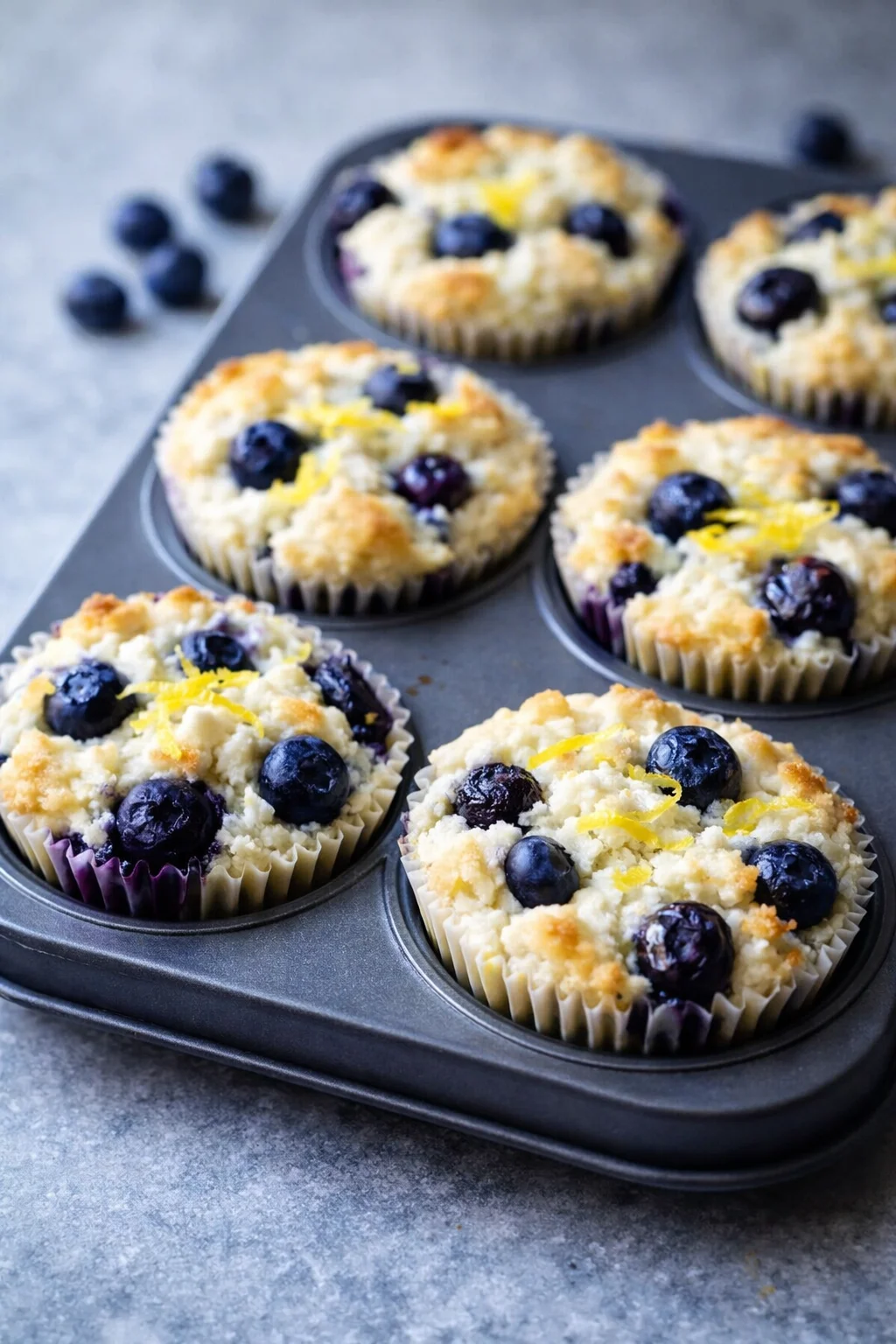 Blueberry and Lemon Zest Cottage Cheese Bites served on a platter