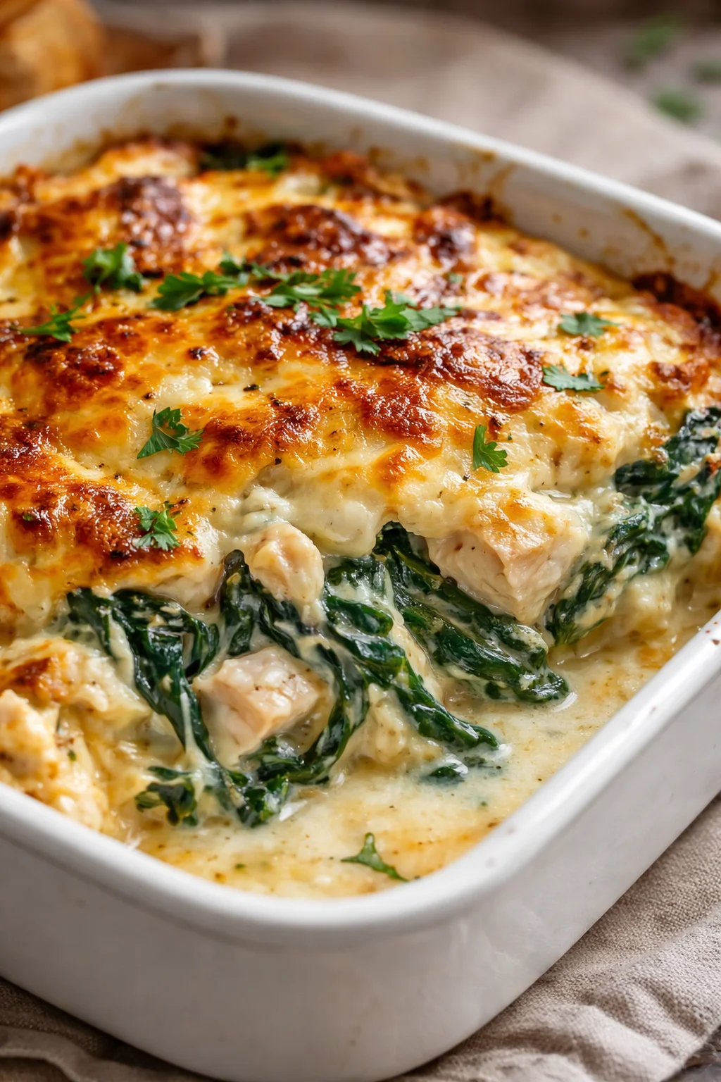 Creamy Chicken and Spinach Casserole