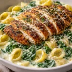 Creamy garlic parmesan pasta with fresh herbs and grated cheese