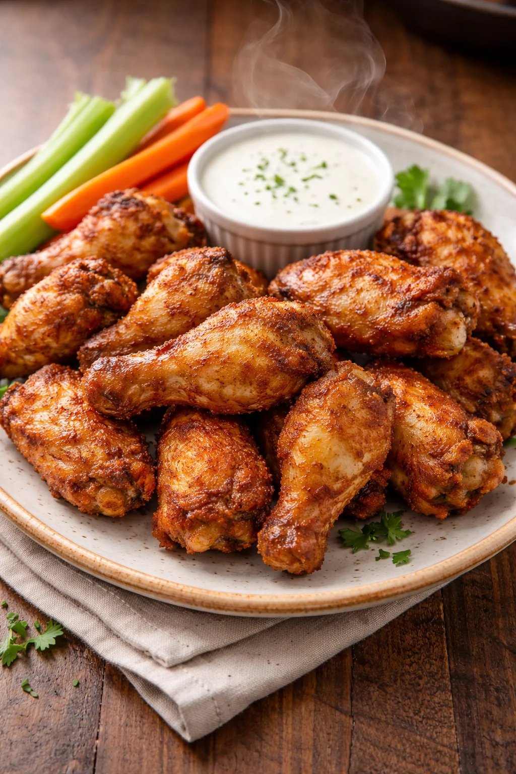 Crispy air fryer chicken wings with no oil for maximum crunch