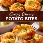 Delicious crispy cheesy potato bites served in a bowl