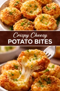 Delicious crispy cheesy potato bites served in a bowl