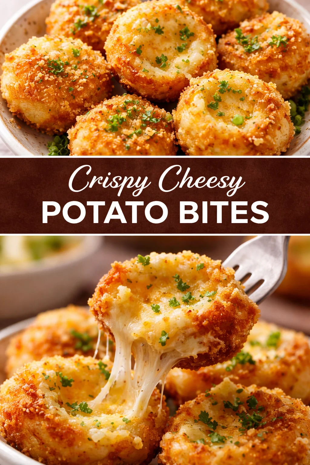Delicious crispy cheesy potato bites served in a bowl