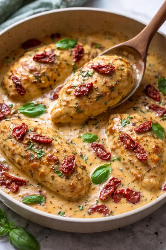 Delicious Crockpot Marry Me Chicken served with herbs and spices