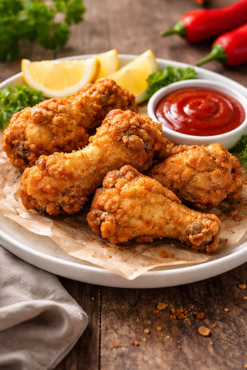 Crispy fried chicken cooked in an air fryer, showcasing a golden brown texture.