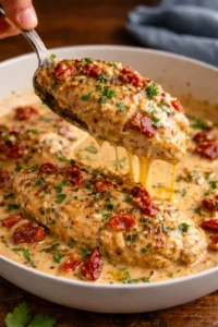Healthy Marry Me Chicken recipe for romantic date nights.