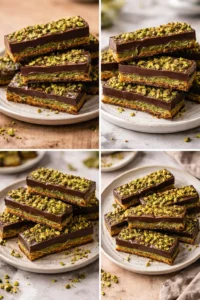 Homemade Dubai chocolate bars with pistachio and kataifi toppings.
